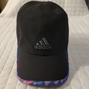 Adidas Women's Adizero II Climacool Black Cap Multi Blue Pink Green Trim Hat